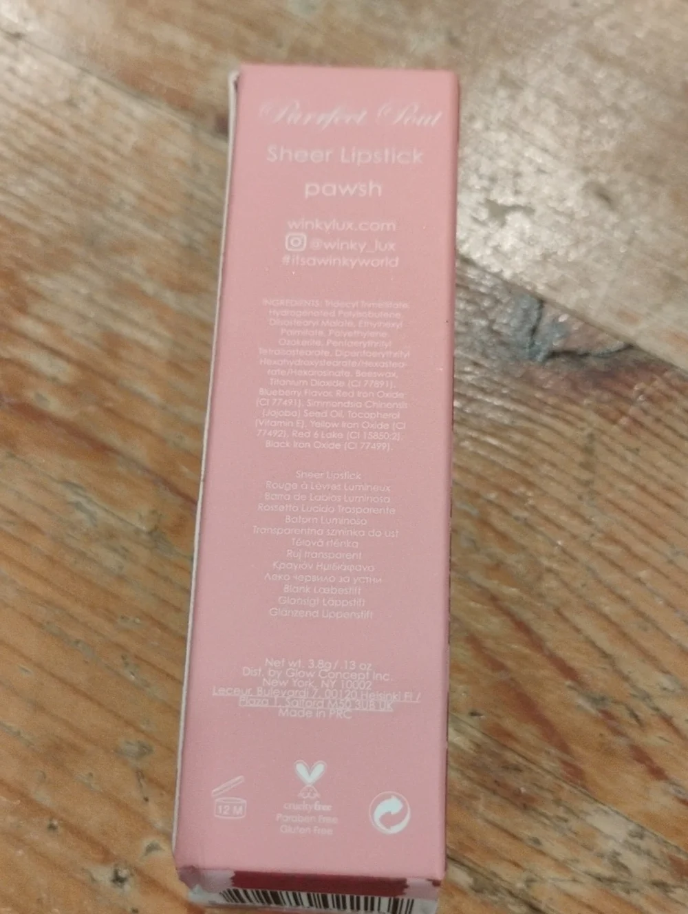 WINKY LUX Pink Floral Cat Print Lip Product Box